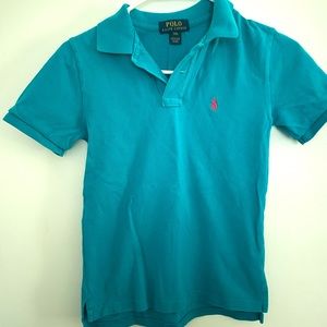Boys blue polo shirt size s(8)